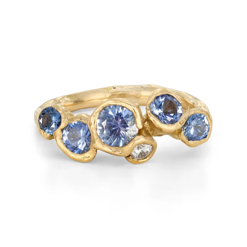 Halo topaz engagement rings-Cold Water Porth Ring