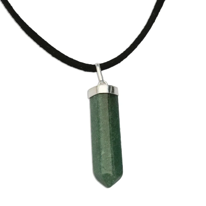 Pure crystal necklaces-NOVICA Powerful Essence in Green, Quartz pendant necklace