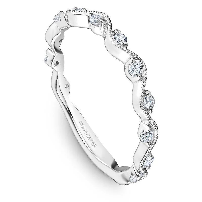 Silk detail engagement rings-Noam Carver Stackable Collection 0.18cttw. Diamond Fashion Ring STA11-1