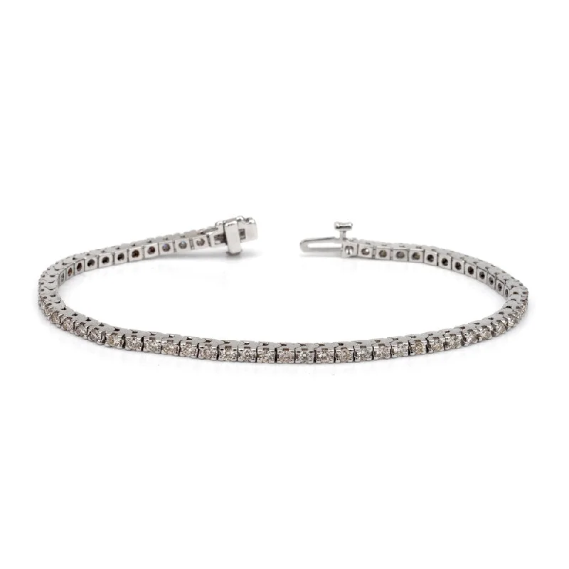 Smooth form bangles-14k Gold 4ct TDW Round Diamond Tennis Bracelet by Auriya