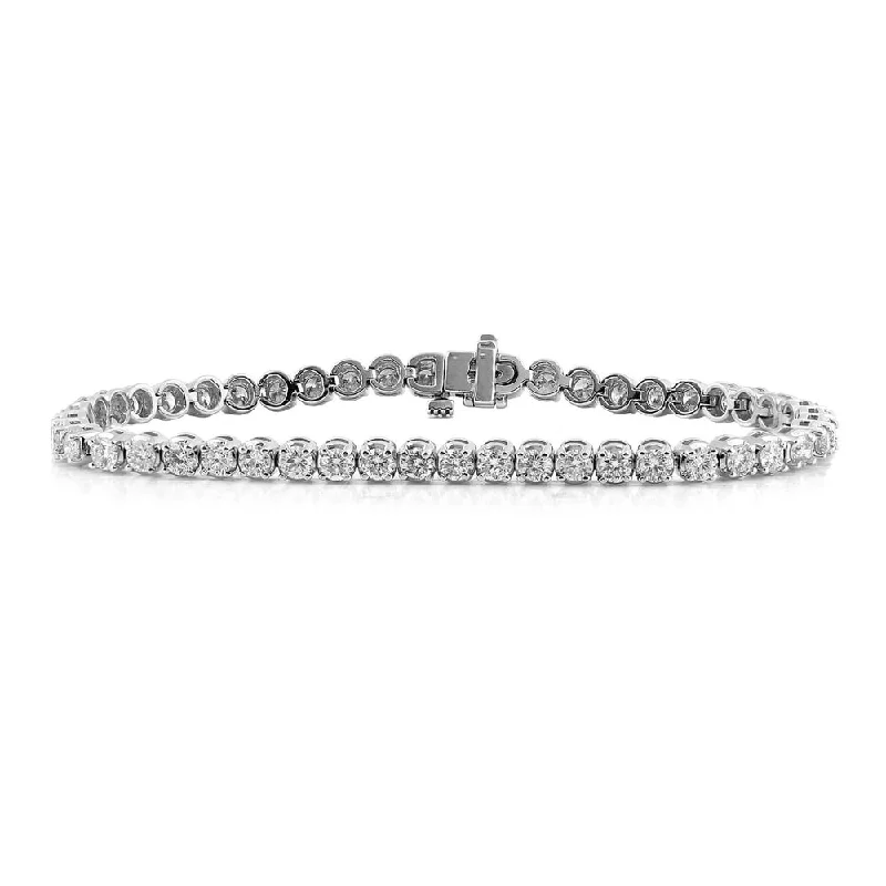 Slim pearl bangles-Auriya 3 carat TW Round Diamond Tennis Bracelet 14k Gold