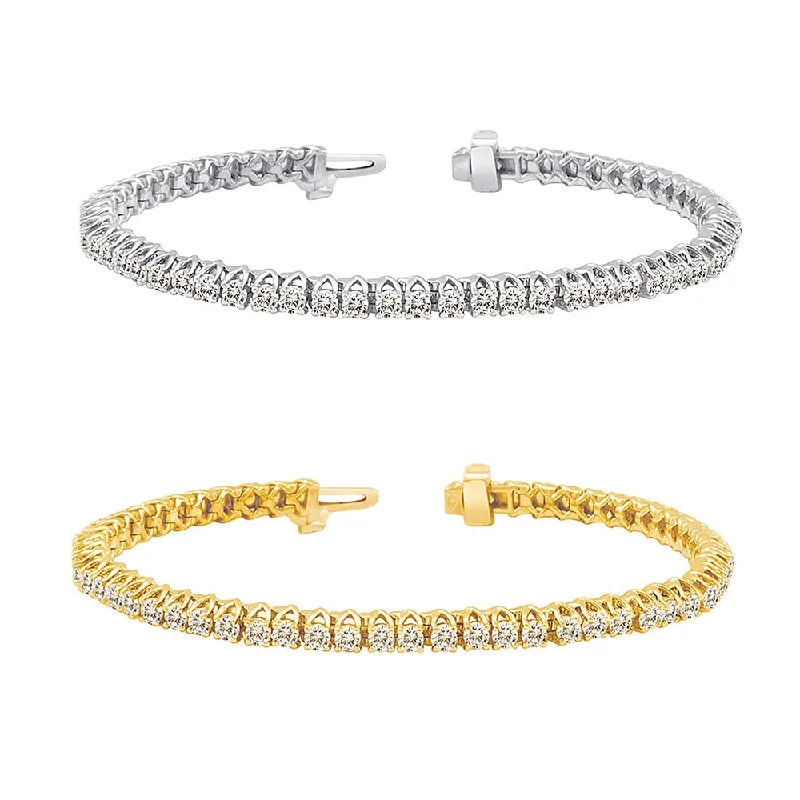 Hand-polished bangles-Auriya 2ct to 10ct TW Diamond Tennis Bracelet 14k Gold