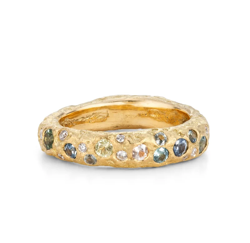 Deco design engagement rings-Seagrass Urchin Ring