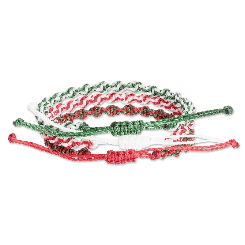 Astro theme bangles-Novica Handmade Christmas Traditions Macrame Wristband Bracelets (Set Of 3)