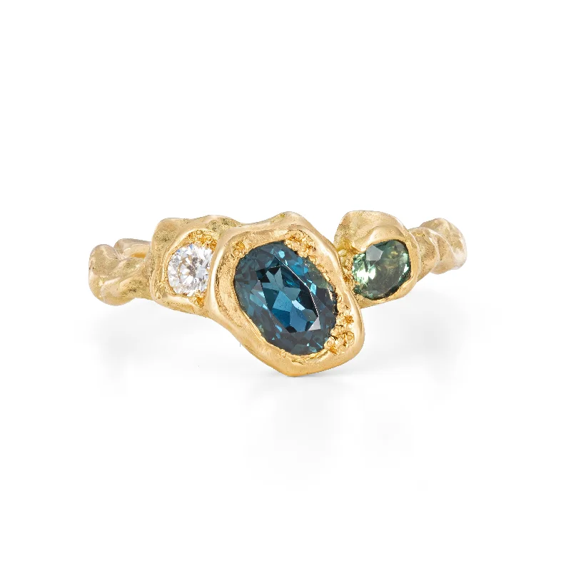 Full moon engagement rings-Teal Bay Adakite West Ring