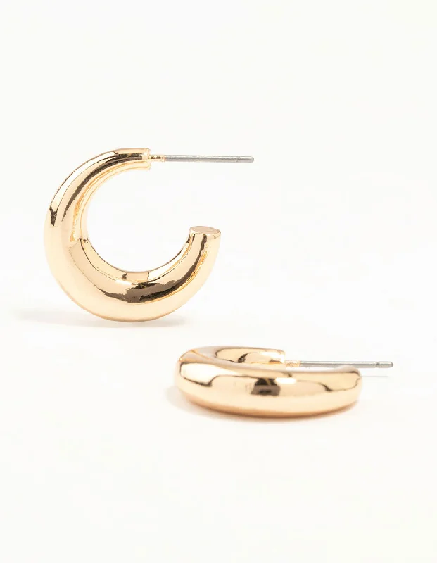 Topaz earrings-Gold Small Slim Hoop Earrings