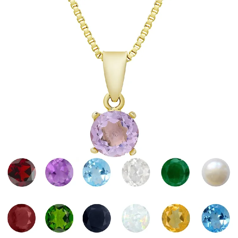 Polished bead necklaces-Dolce Giavonna Gold Overlay Gemstone Birthstone Necklace