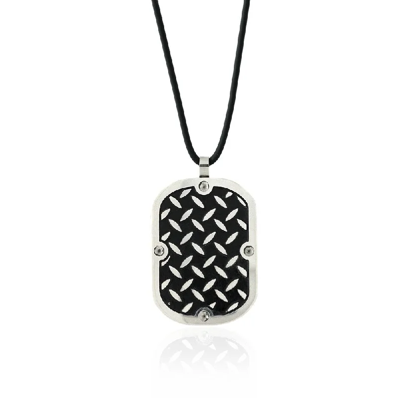 Silk thread necklaces-Gemeni Stainless Steel Men's Steel Plate Dog Tag Pendant Necklace