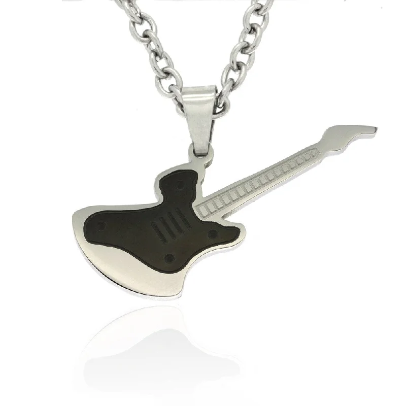 Thai style necklaces-Gravity Stainless Steel Men's Electric Guitar Necklace