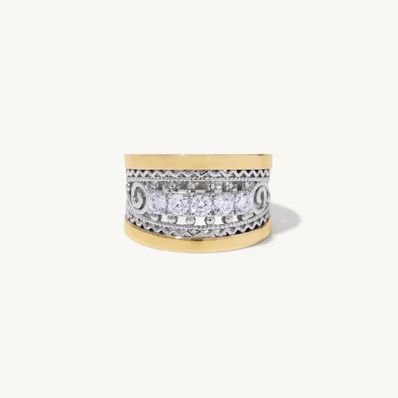 Lily motif engagement rings-Chiara Gemstone Ring