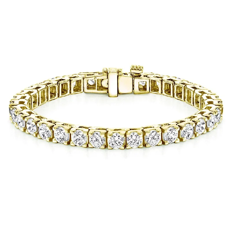 Topaz stone bangles-Auriya 18k Gold 16ct TDW Round Diamond Tennis Bracelet