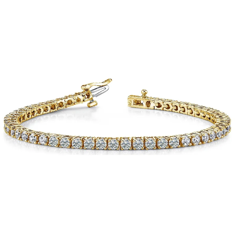 Stretch cord bangles-Joelle Diamond Tennis Bracelet 4-Prong 2 ct. TDW 14K Gold