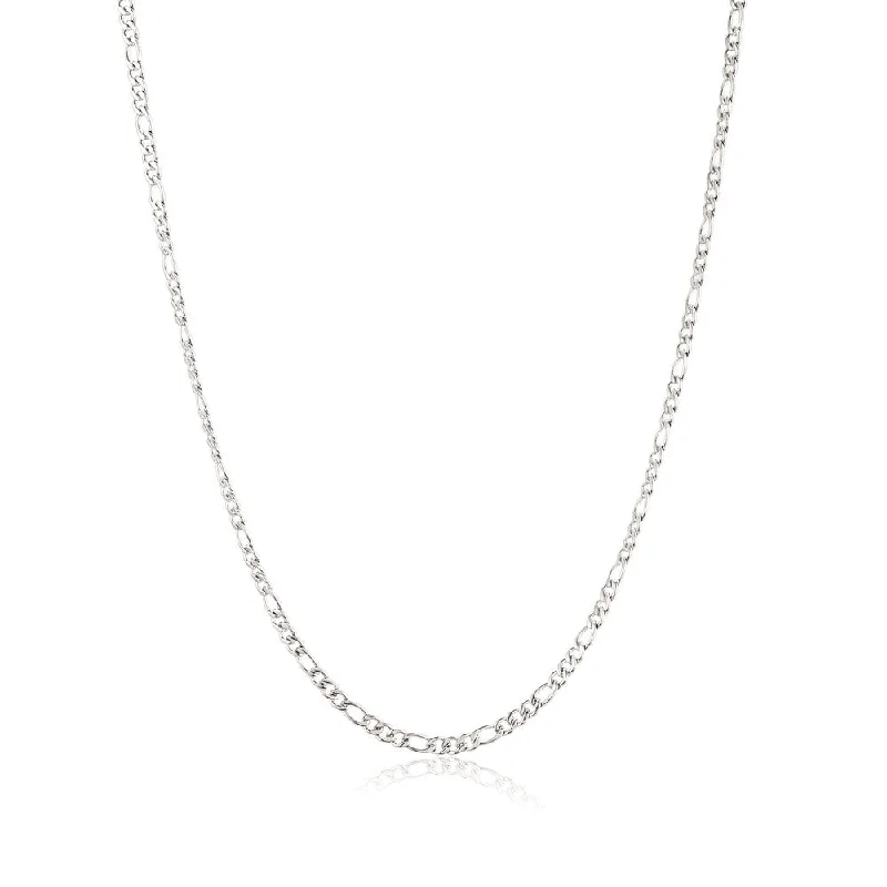 Wide chain necklaces-Men's Stainless Steel 24 Inch Figaro Chain Necklace (3 mm)