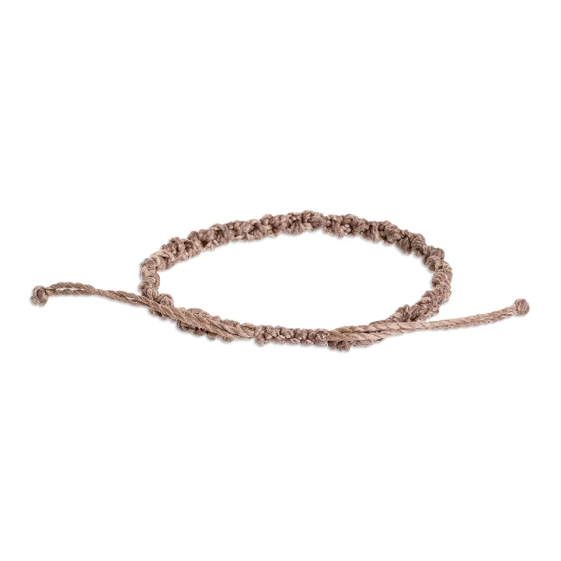 Sleek design bangles-Novica Handmade Knot Uncommon In Cocoa Macrame Bracelet