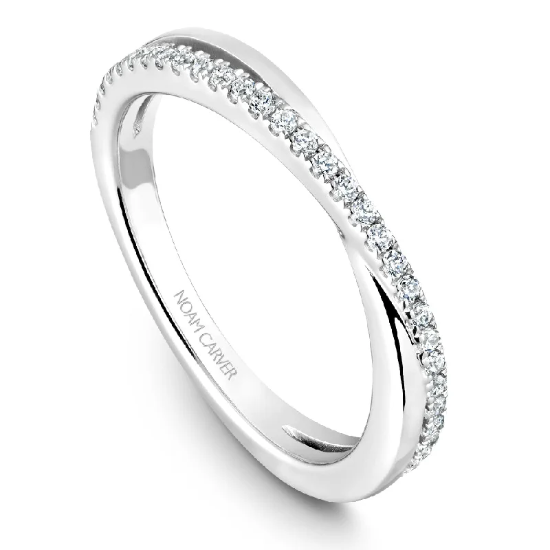 Sleek band engagement rings-Noam Carver Stackable Collection 0.22cttw. Diamond Fashion Ring STB14-1