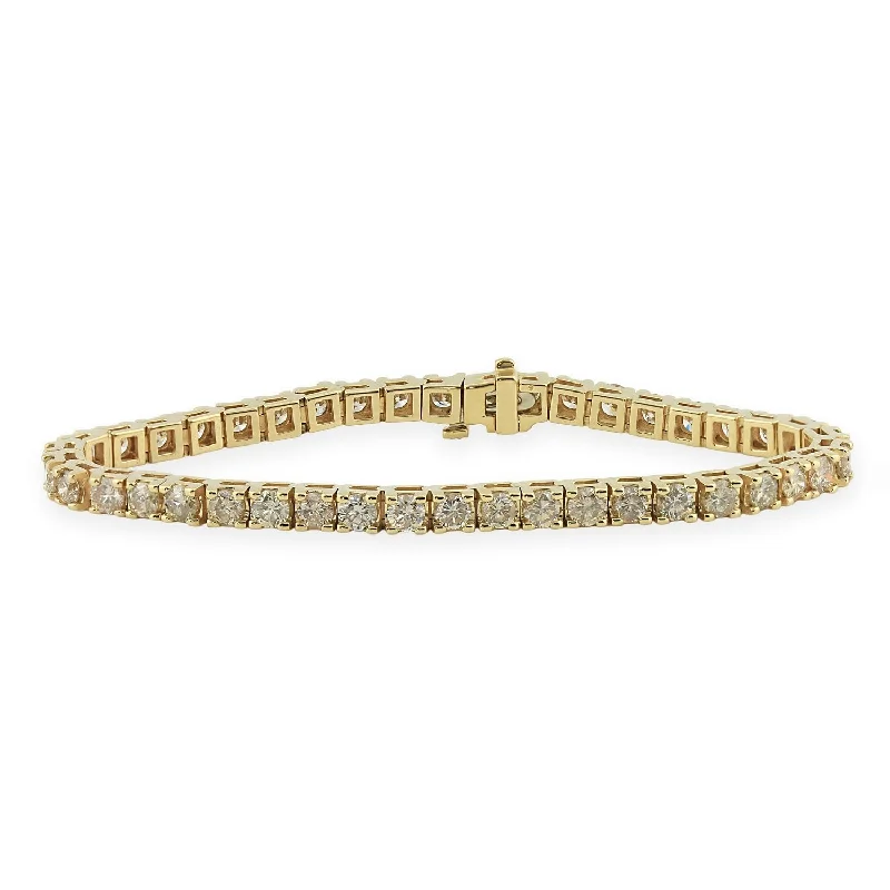 Oak grain bangles-Auriya 8 carat TW Round Diamond Tennis Bracelet 14k Gold (J-K, I2-I3) - 7-inch