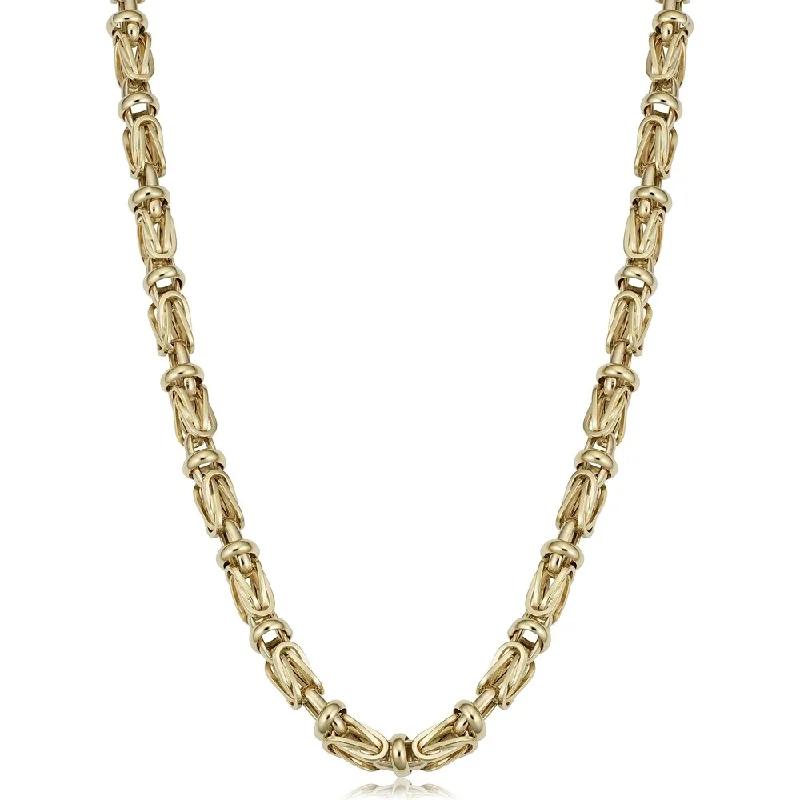 Tiny charm necklaces-Men's 14k Yellow Gold 5 millimeters Square Byzantine Necklace (22 or 26 inches)