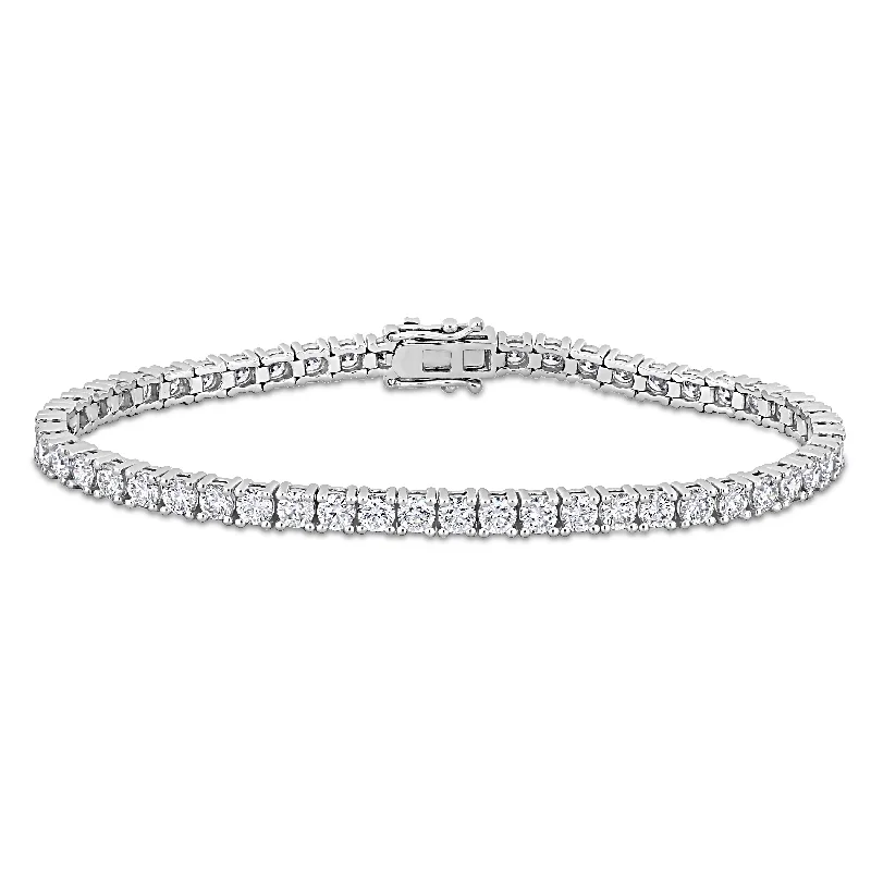 Bamboo weave bangles-Miadora 14k White Gold 6 1/2ct TDW Diamond Tennis Bracelet