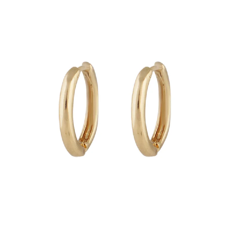 Reef knot earrings-Gold Fine Huggie Hoop