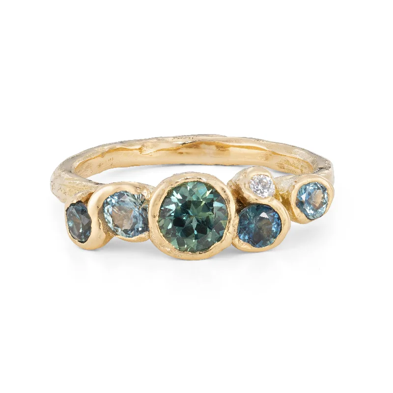 Radiant star engagement rings-Ocean Teal Nori Ring