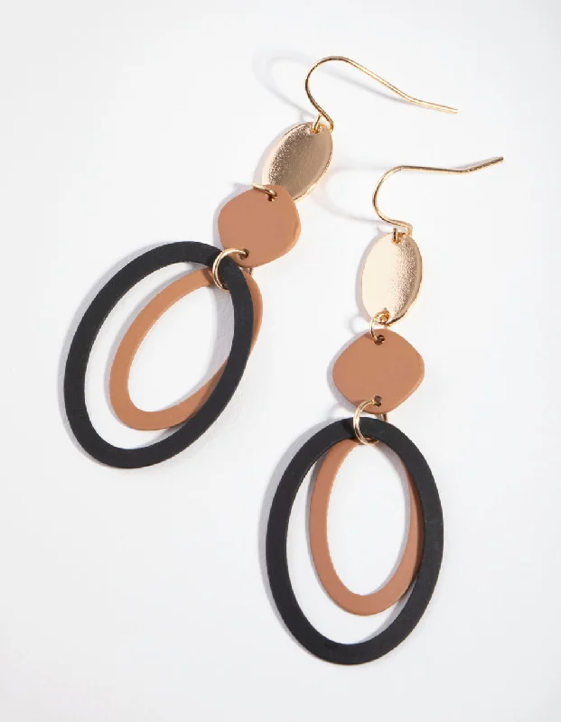 Polished art earrings-Gold Multi Coat Drop Earrings