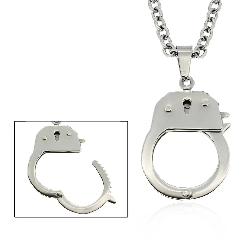 Zodiac charm necklaces-Gemeni Stainless Steel 'Handcuff' Necklace