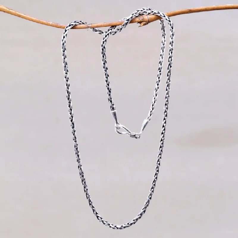 Raised bar necklaces-Handmade Sterling Silver 'Ancient Wheat' Necklace (Indonesia)