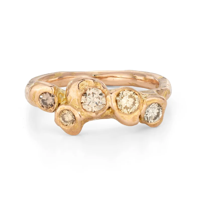 Cord edge engagement rings-Rosy Shallows Ring