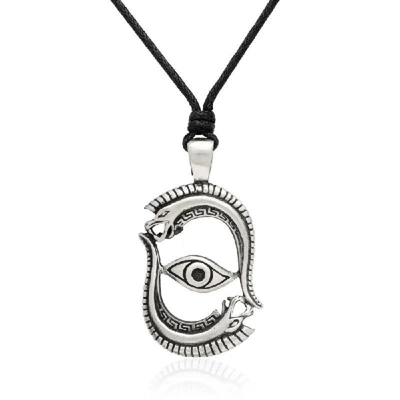 Mesh choker necklaces-Gravity Metal Serpent Eye Warrior Pendant Necklace