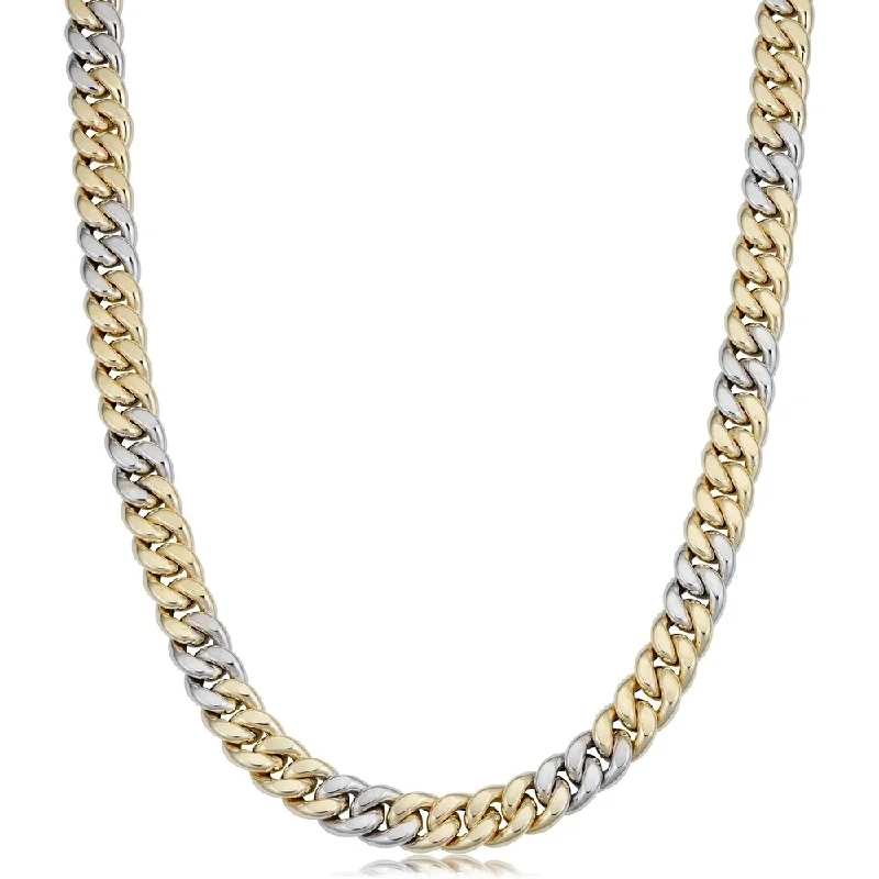 Mystic eye necklaces-Fremada Italian 14k Two-tone Gold 8.9 millimeters Curb Link Necklace (22 inches)