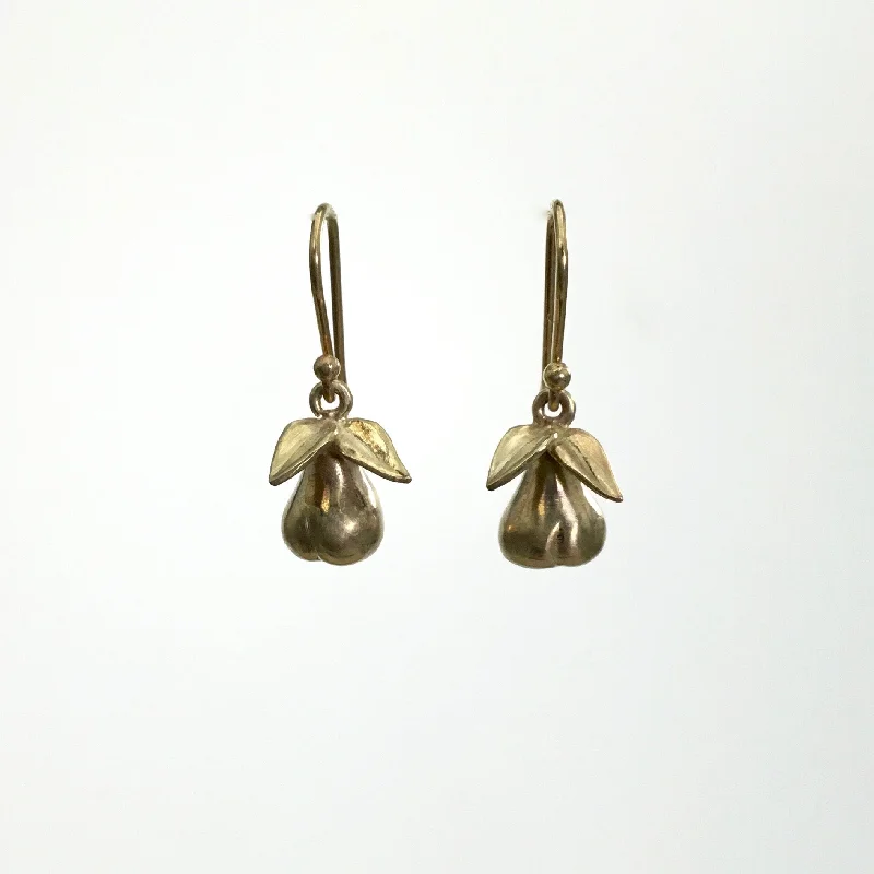 Flat knot earrings-Annette Ferdinandsen Gold Pear Earrings