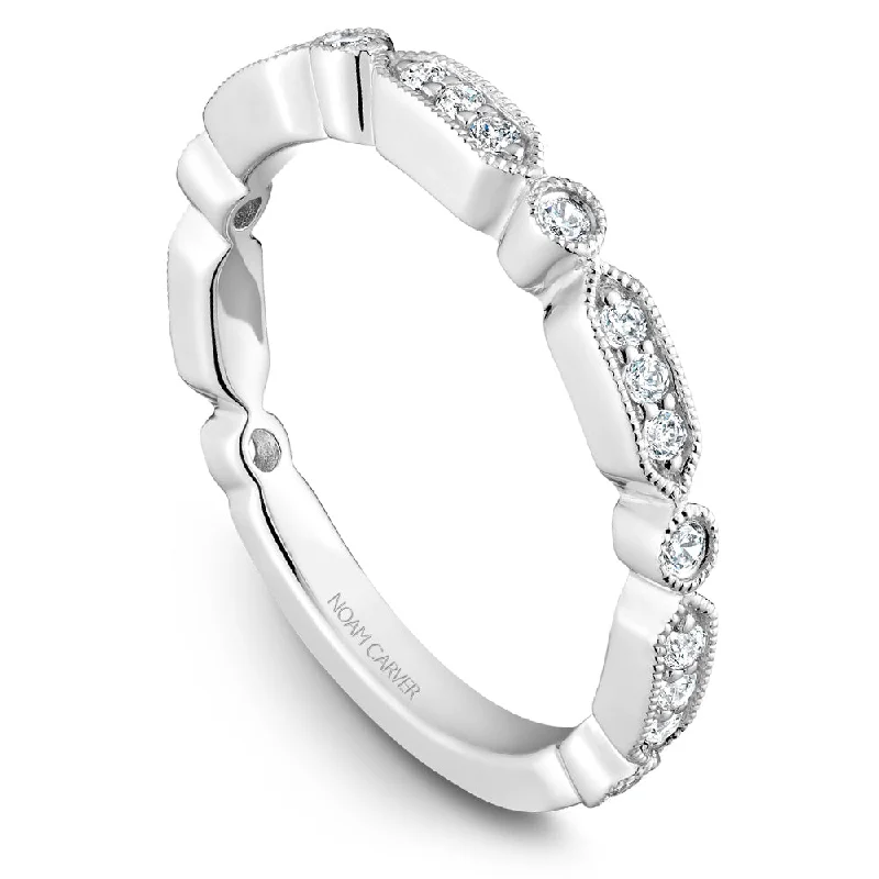 Solitaire diamond engagement rings-Noam Carver Stackable Collection 0.22cttw. Diamond Fashion Ring STB15-1