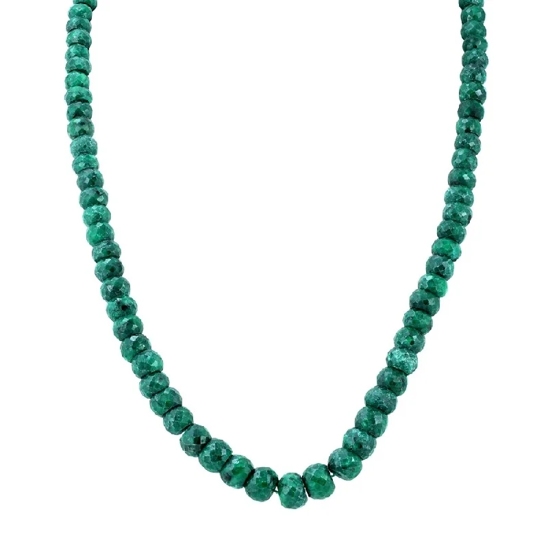 Turquoise healing necklaces-All Natural Genuine 300 Carat Emerald Necklace with Sterling Silver Clasp