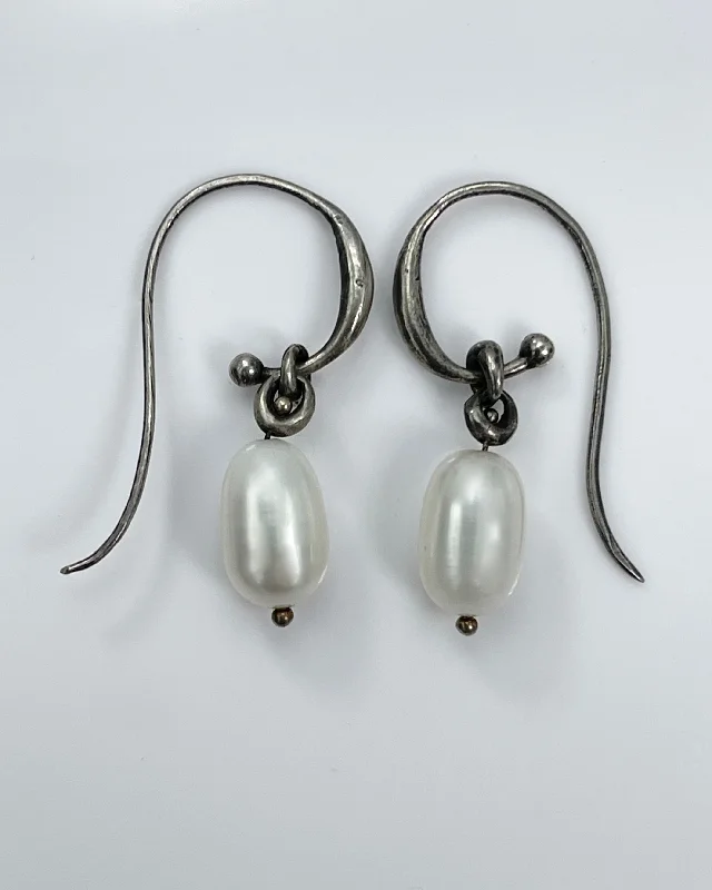 Bold cuff earrings-Ten Thousand Things Large White Pearl Earrings