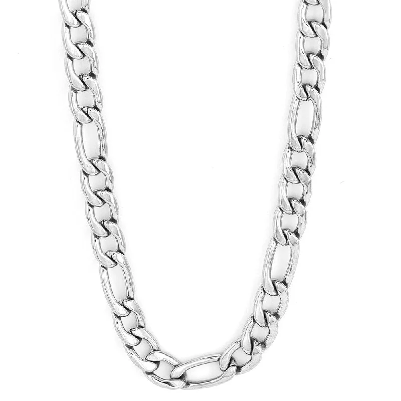 Retro deco necklaces-30-inch Stainless Steel Figaro Chain Necklace