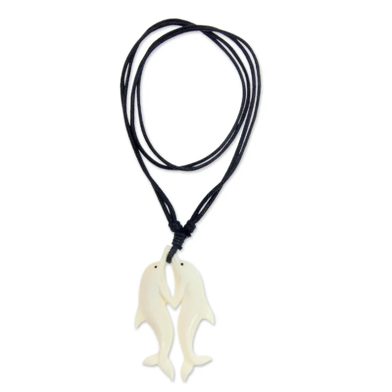 Spring clasp necklaces-NIOVICA Handmade 'Twin Dolphins' Necklace (Indonesia)