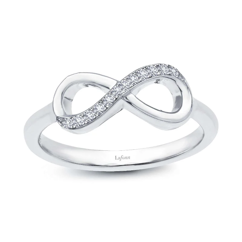 Pure crystal engagement rings-Lafonn Simulated Diamond 0.17ct Infinity Ring R2003CLP