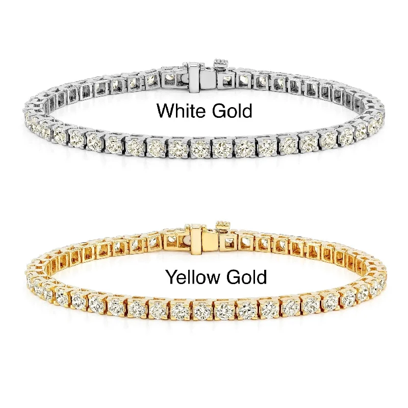 Wide cuff bangles-Auriya 14k Gold 2ct TDW Round Diamond Tennis Bracelet