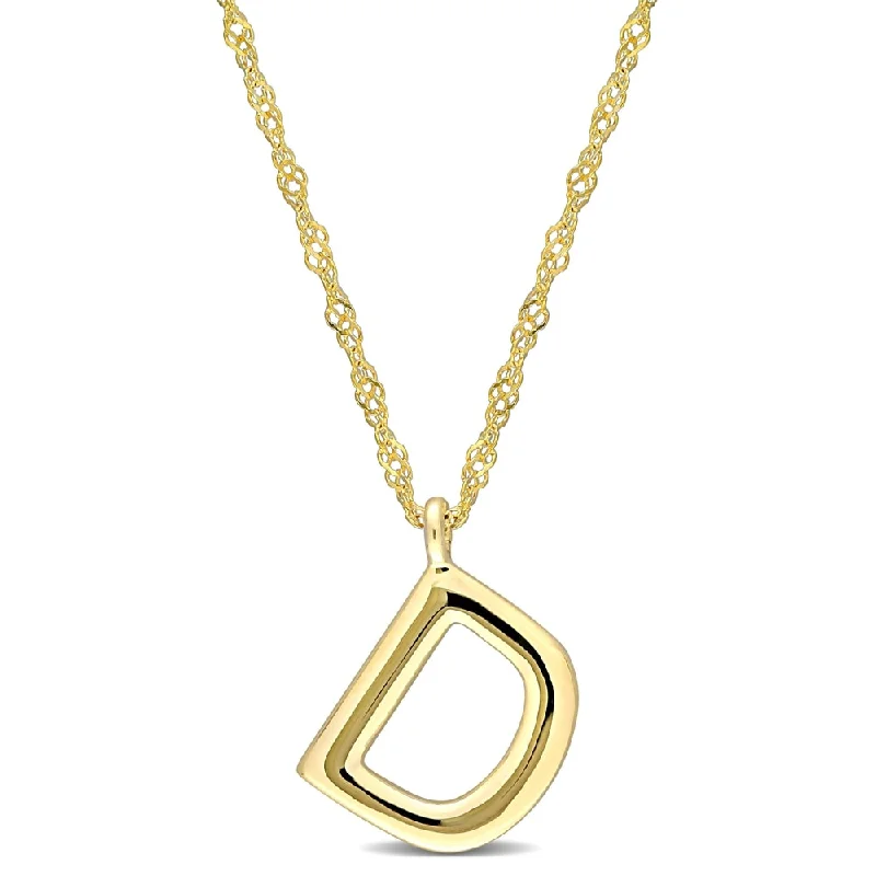 Lapis drop necklaces-Miadora 14k Yellow Gold D Initial Necklace