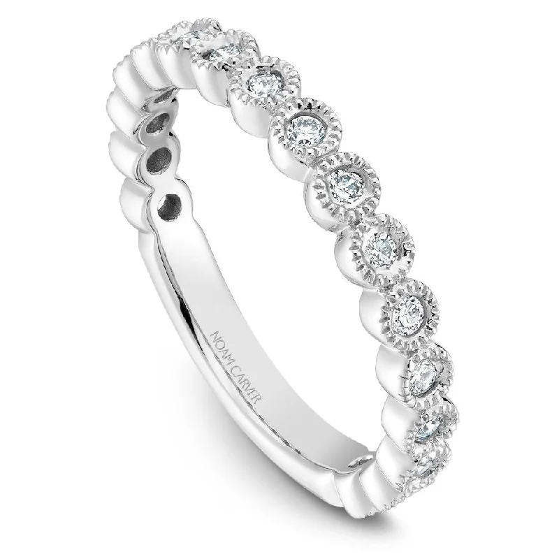 Petal carved engagement rings-Noam Carver Stackable Collection 0.31cttw. Diamond Fashion Ring STA5-1