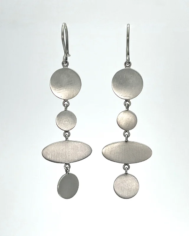 Light clay earrings-Jane Diaz Disc & Ellipse Dangle Earrings