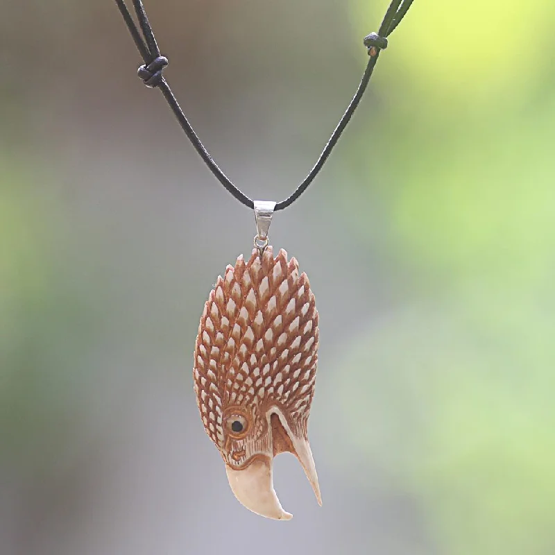 Vivid druzy necklaces-Handmade Sterling Silver 'Fierce Eagle' Necklace (Indonesia)