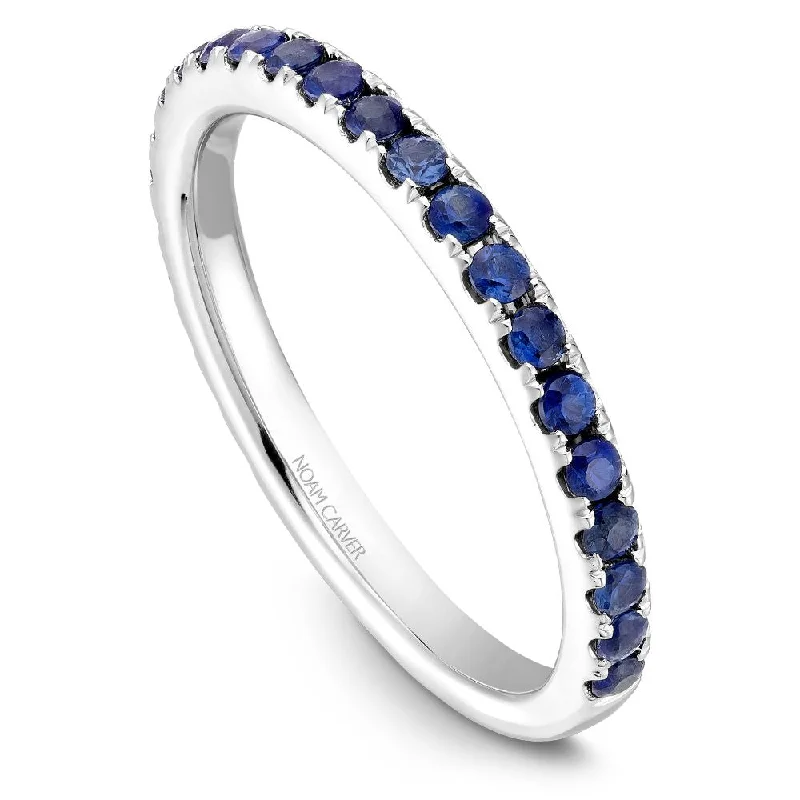 Oval gem engagement rings-Noam Carver Stackable Collection 0.60cttw. Blue Sapphire Fashion Ring STA3-1-B