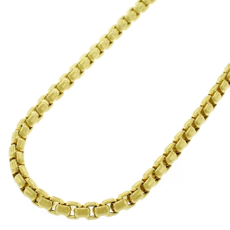 Mystic eye necklaces-14k Yellow Gold 3.5mm Round Box Link Necklace Chain 18" - 30"