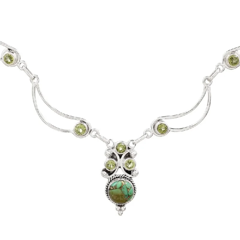 Radiant pearl necklaces-NOVICA Handmade Radiant Princess in Green Peridot Necklace (India) - 7'6" x 9'6"