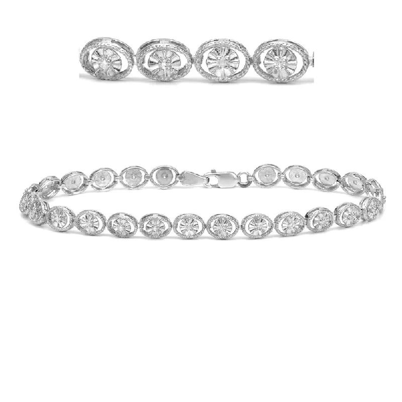 Lustrous silver bangles-14k White Gold 1/4ct TDW Open Circle Illusion Set Diamond Bracelet