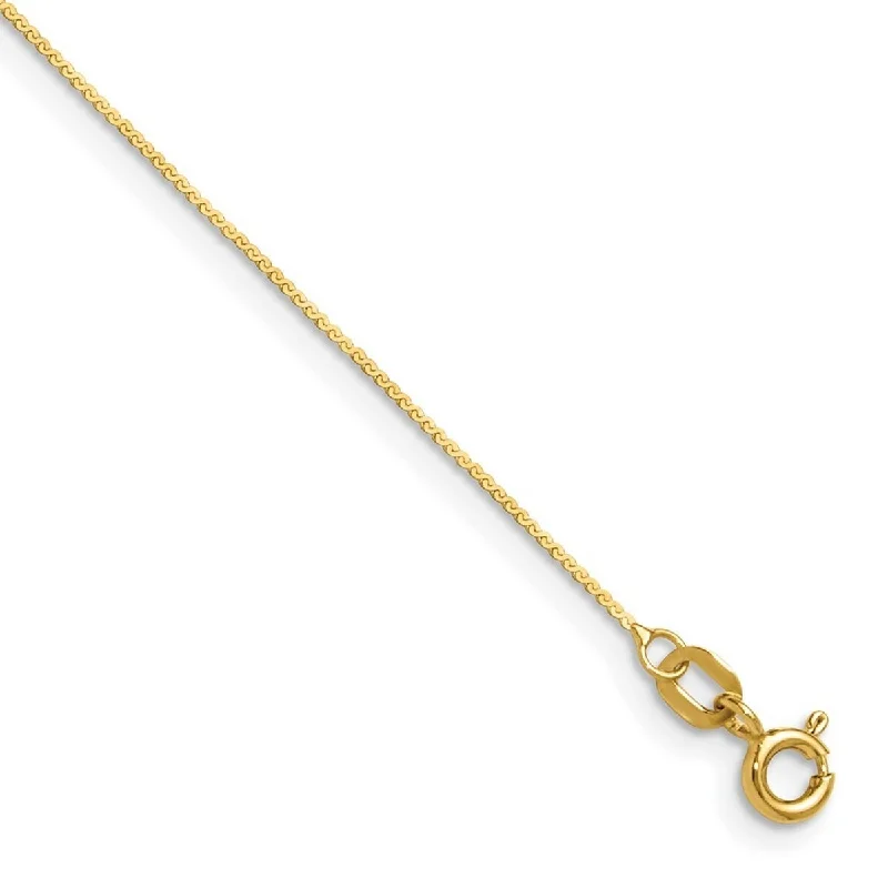 Heavy stone bangles-Curata 14k Yellow Gold 0.8mm Serpentina Chain Bracelet Options: 7" 8"