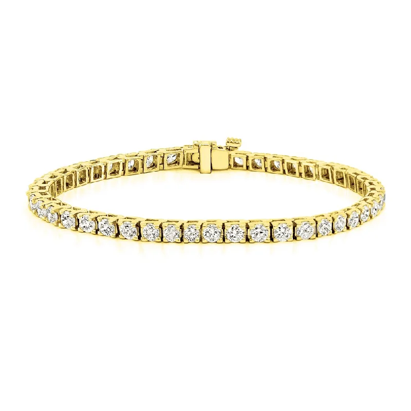 Pure crystal bangles-Auriya 14k Gold 7ct TDW Round Cut Diamond Tennis Bracelet (J-K, I2-I3)