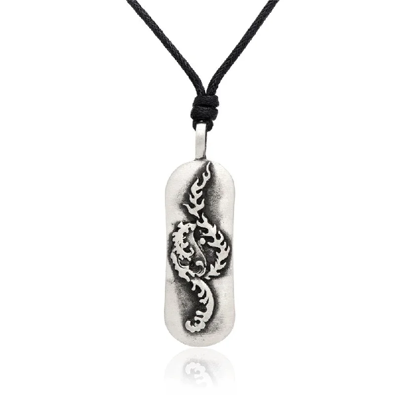 Silk thread necklaces-Gravity Metal Surfboard Tribal Design Pendant Necklace