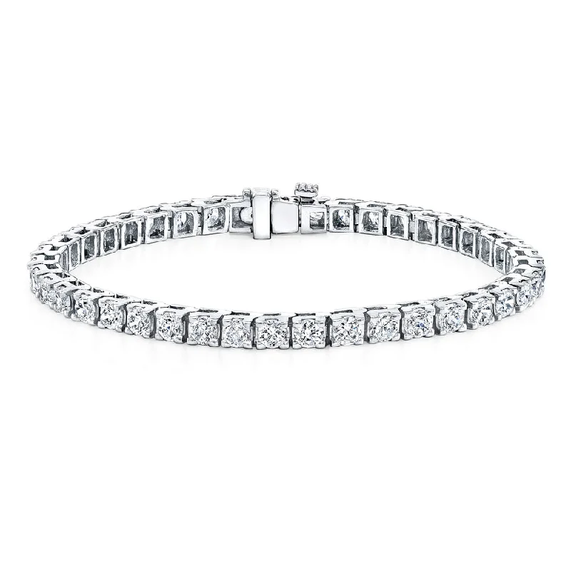 Fox motif bangles-Auriya 10ctw Round Diamond Tennis Bracelet 14k Gold - 7-inch